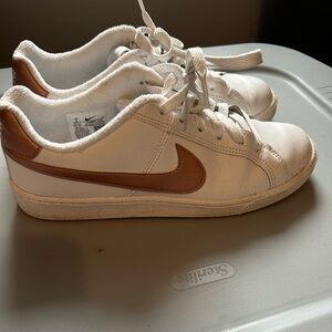 Nike Women’s Court Royale White and Pink Sneakers - size 8